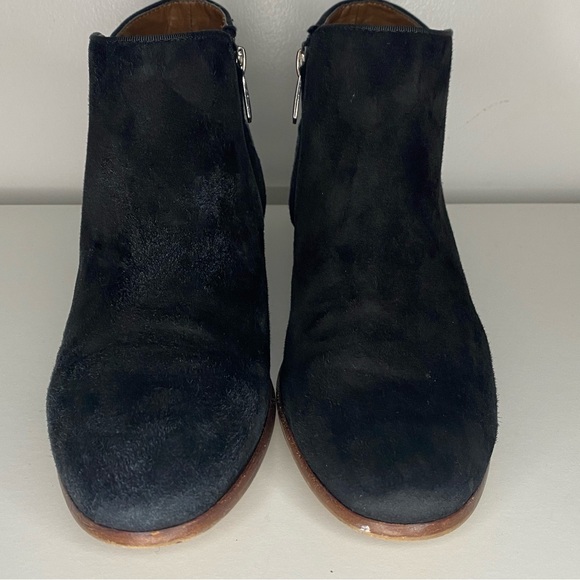 Sam Edelman Womens Petty Ankle Boot Sz 7.5 Black Suede Bootie Block Heel Comfy - Picture 3 of 15